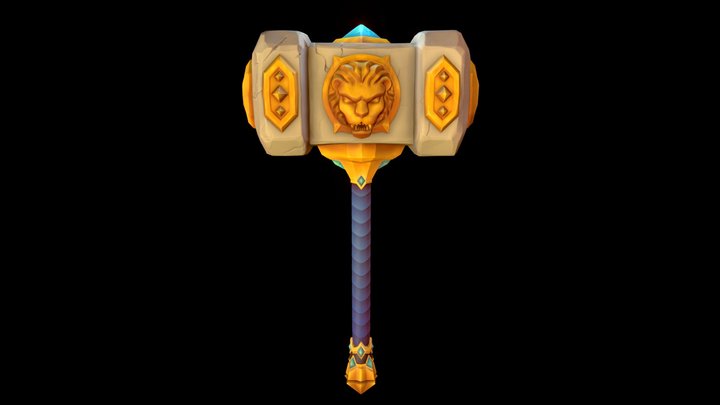 geo_paladin_hammer_low 3D Model