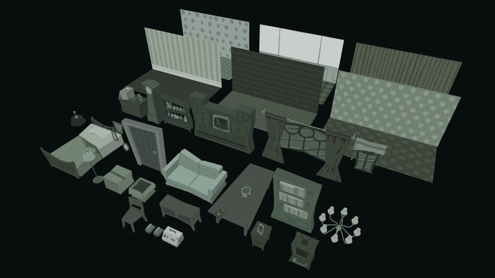 Ghostly Gumshoe Environment Assets 3D Model