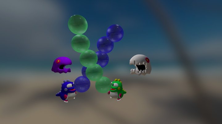 Bub&Bob from Bubble Bobble! 3D Model