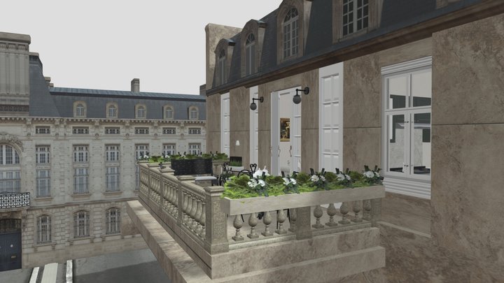 Paris Apartament Interior Scene - FVART3D 3D Model