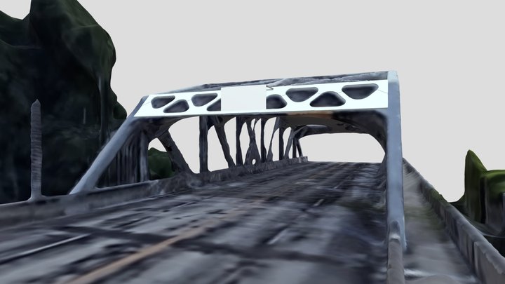 H Street Bridge Sign Frame 3D Model