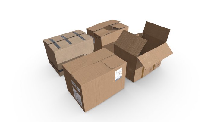 Cardboard Boxes | Game Assets 3D Model