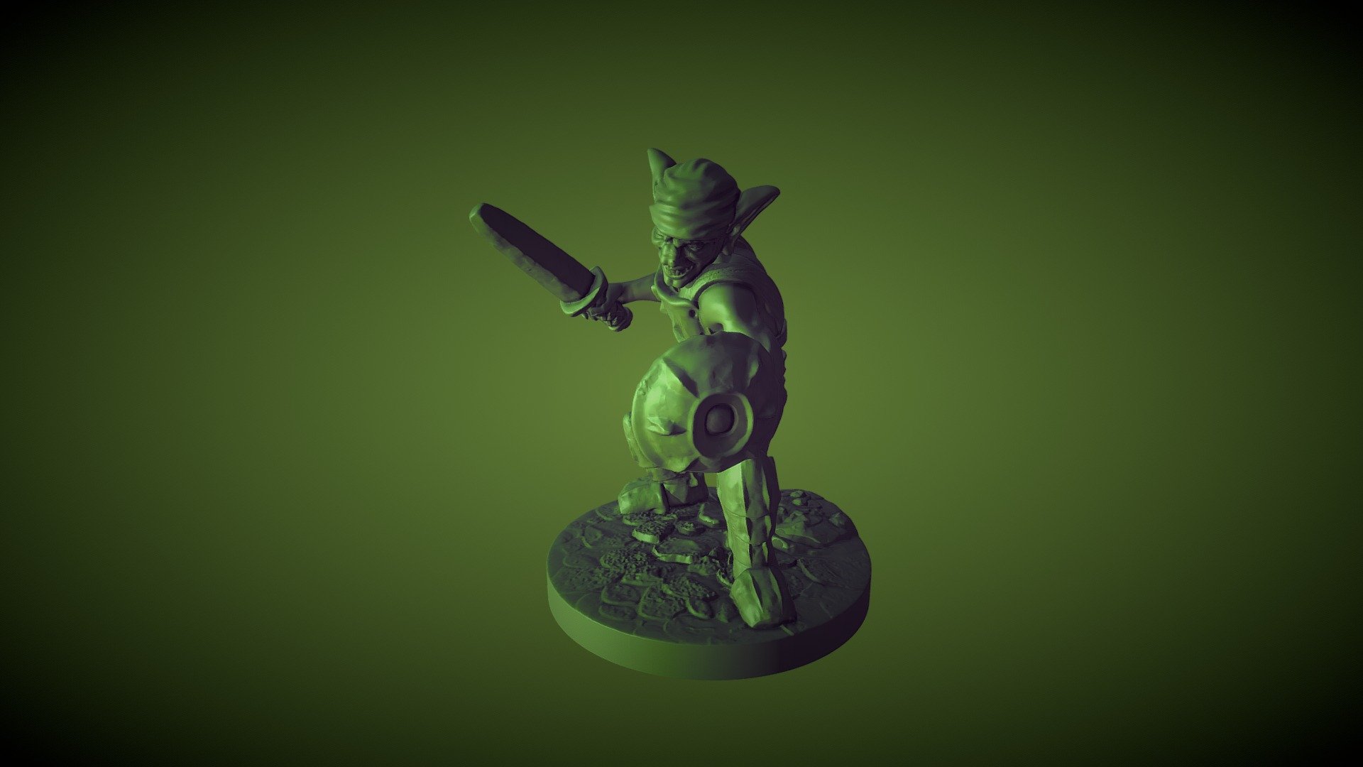 3d printable Goblin swordman 28mm Miiniature