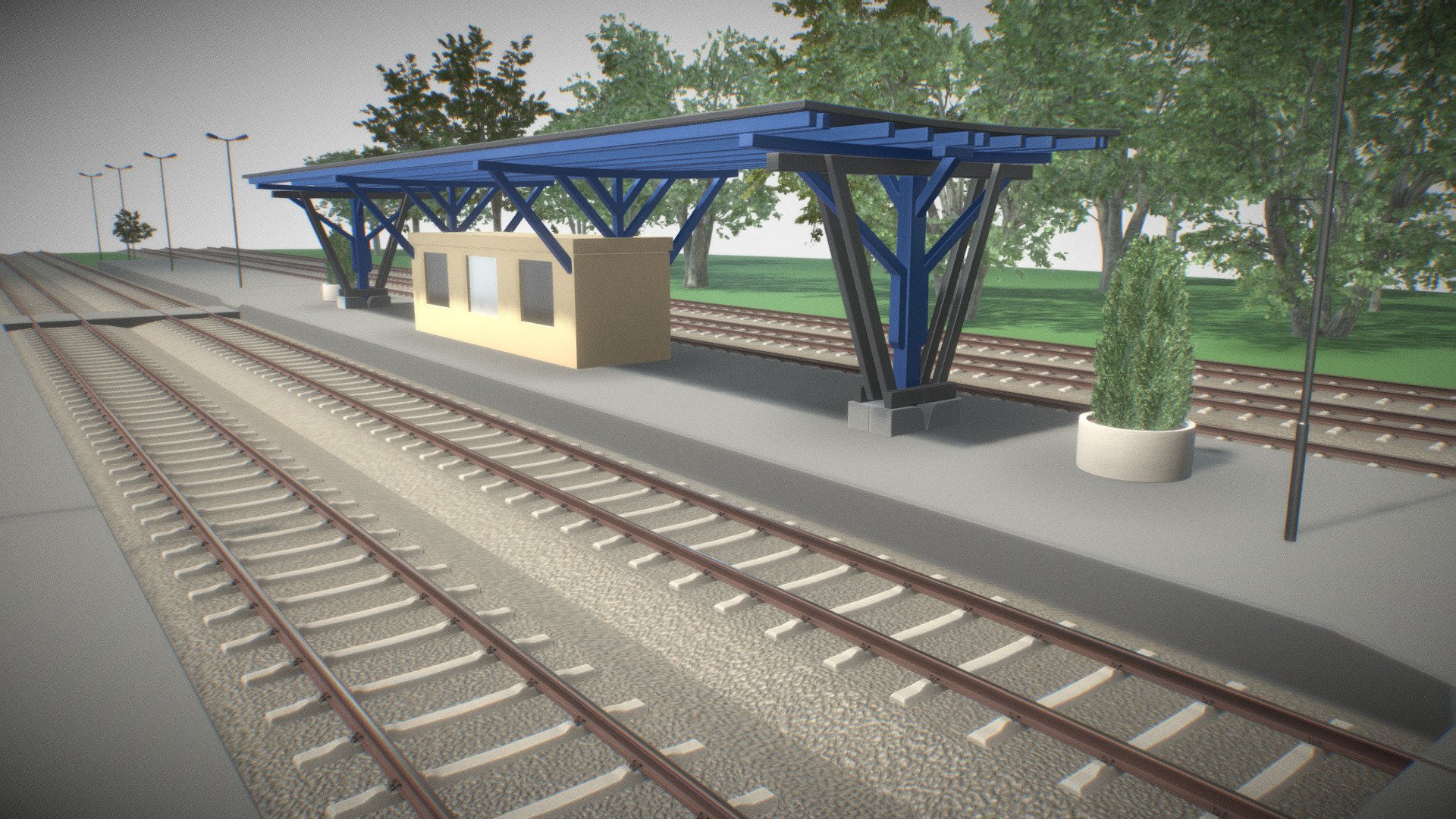 Train Station Test Scene (WIP-1) - 3D model by VIS-All-3D (@VIS-All ...