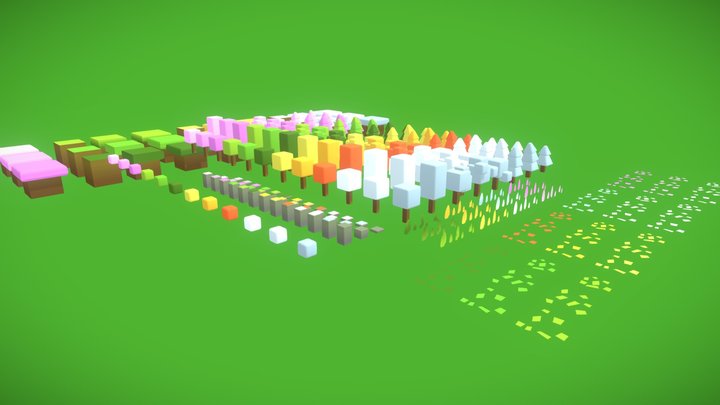 LowLY Poly - Cartoon Seasons Nature 3D Model