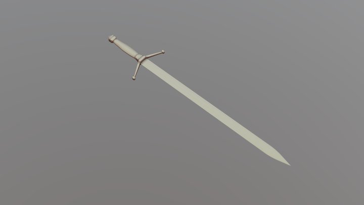 Sword Medieval Ready To Texture 3D Model