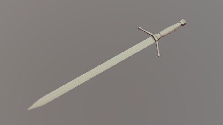 Sword Medieval Ready To Texture 3D Model