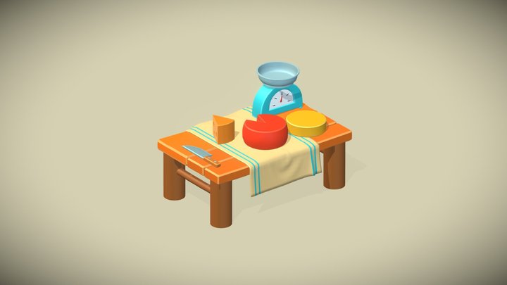 Cheese table 3D Model