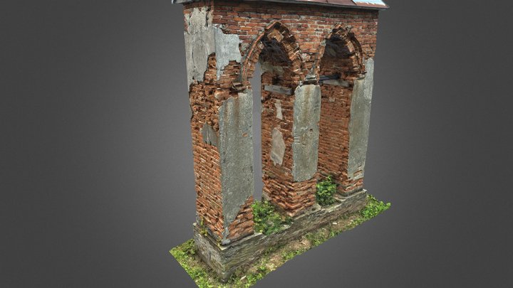 Ruins of Neo-Gothic Church Belfry v.2 3D Model