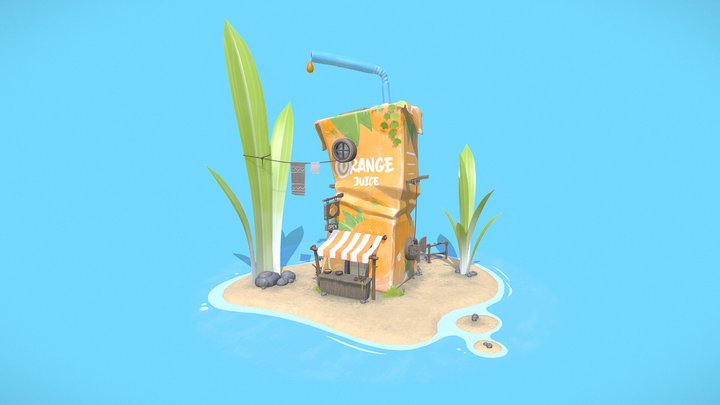 Mini Orange juice stand 3D Model
