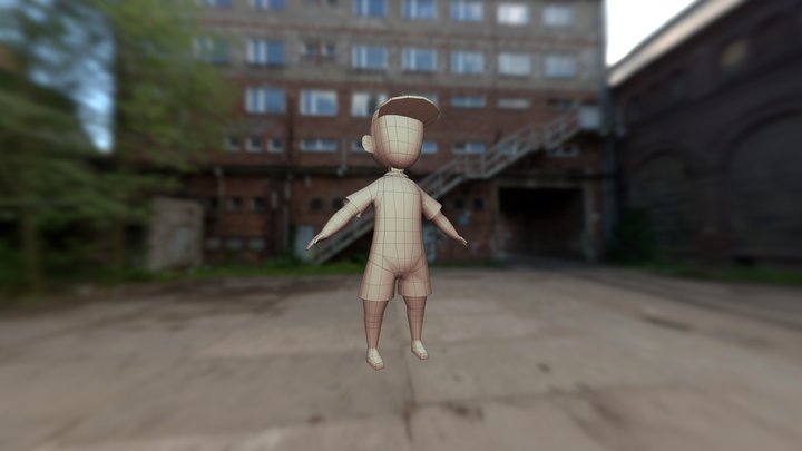 Little boy Low Poly 3D Model