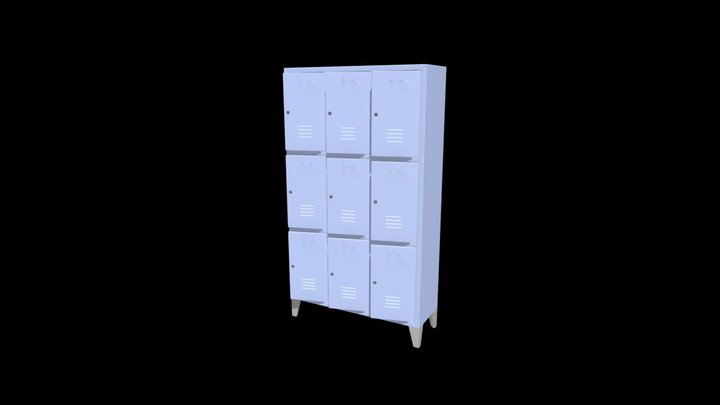Metal Locker Cabin 3D Model