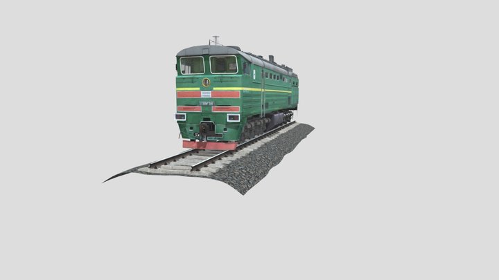 Diesel locomotive 2TE10M 3D Model