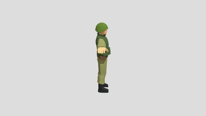 Soviet Soldier lowpoly 3D Model