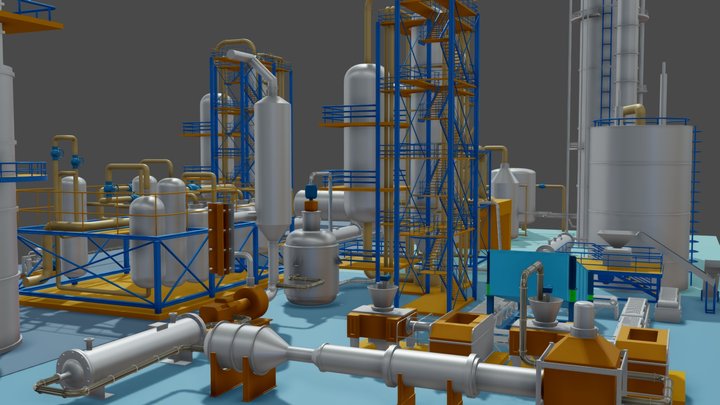 Fertilizer Processing Plant 3D Model