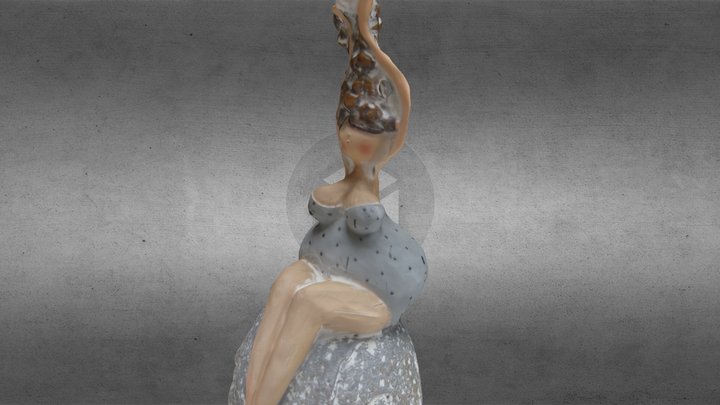 Busty Lady Ornament 3D Model