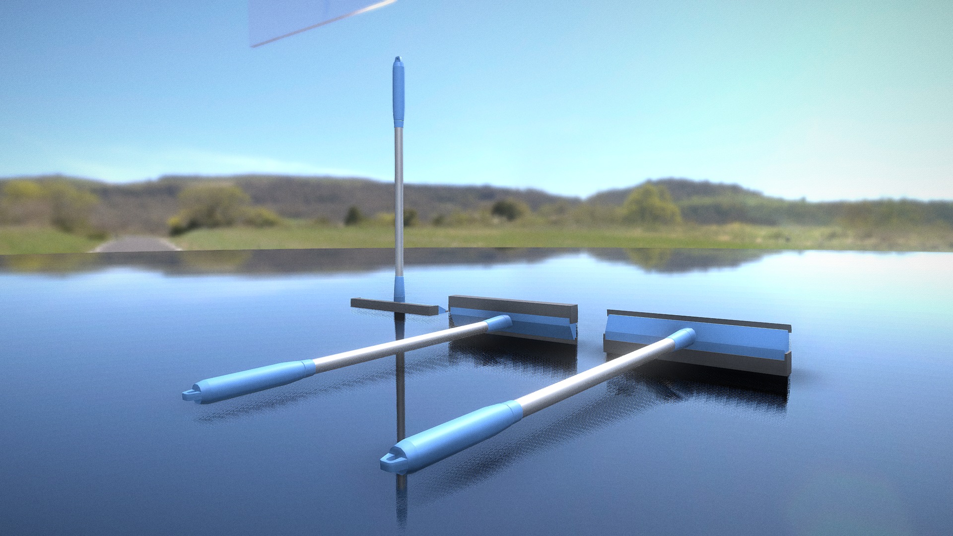3D model Hand Window Squeegee Tool - This is a 3D model of the Hand Window Squeegee Tool. The 3D model is about a pole in the water.