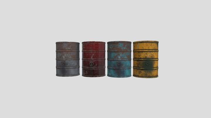 Barrel Pack V1 [LOW POLY] 3D Model