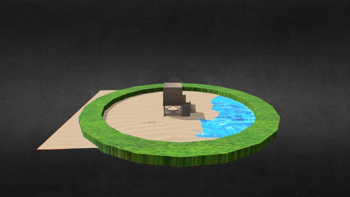 cabaña de playa 3D Model