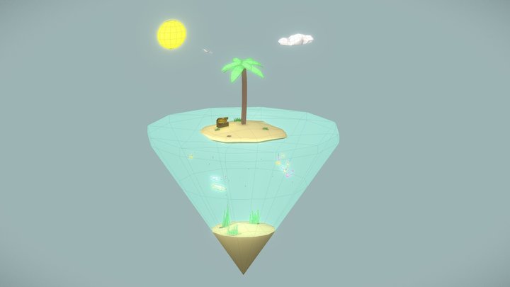 Desert Island Low_poly 3D Model