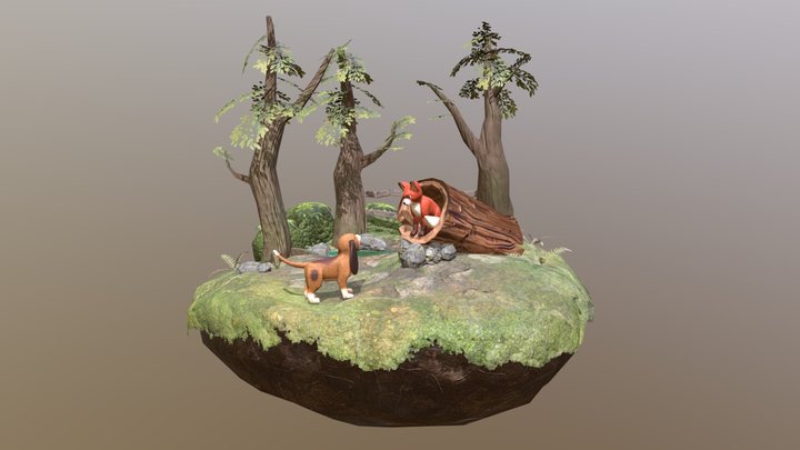 Recreate A Movie Scene - The Fox and the Hound 3D Model