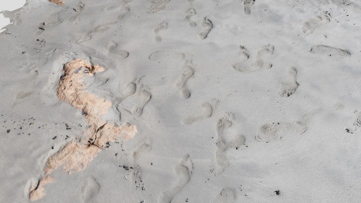 Feet traces in the sand