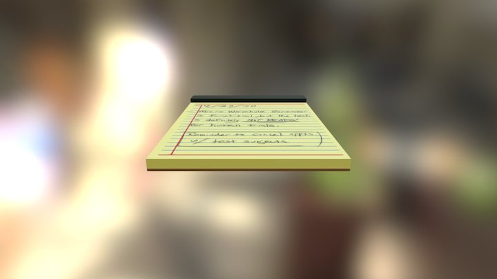 Notepadwithwriting 11 16 3D Model