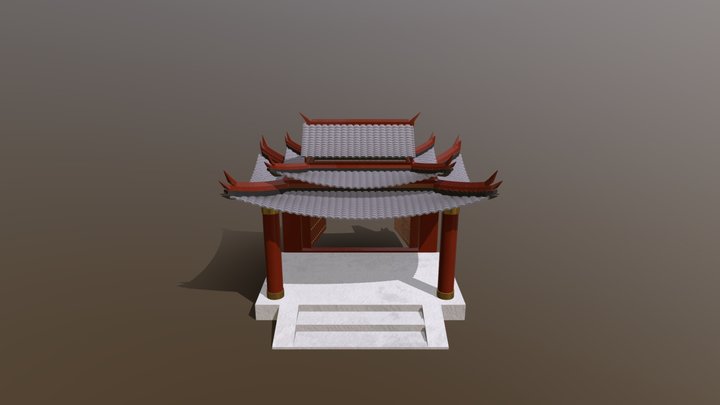 Chinese Old Gate 3D Model