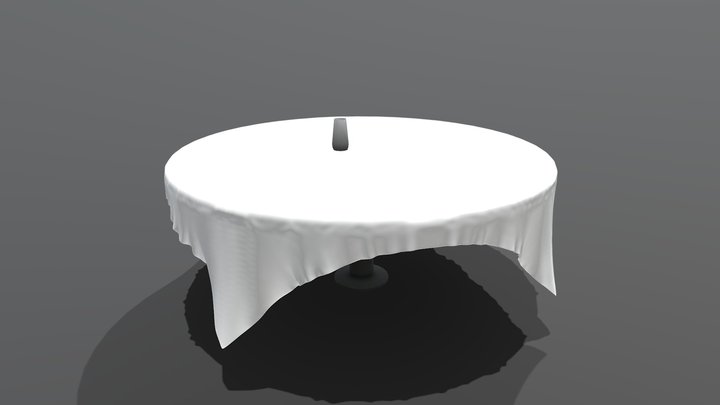 Round table with tablecloth