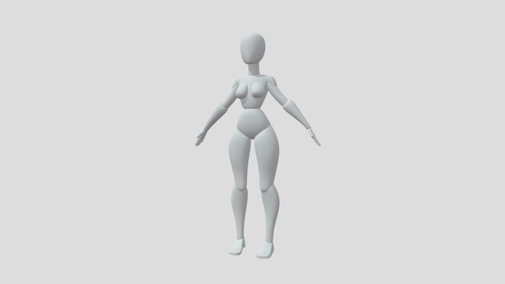 Stylized female body base mesh 3D Model