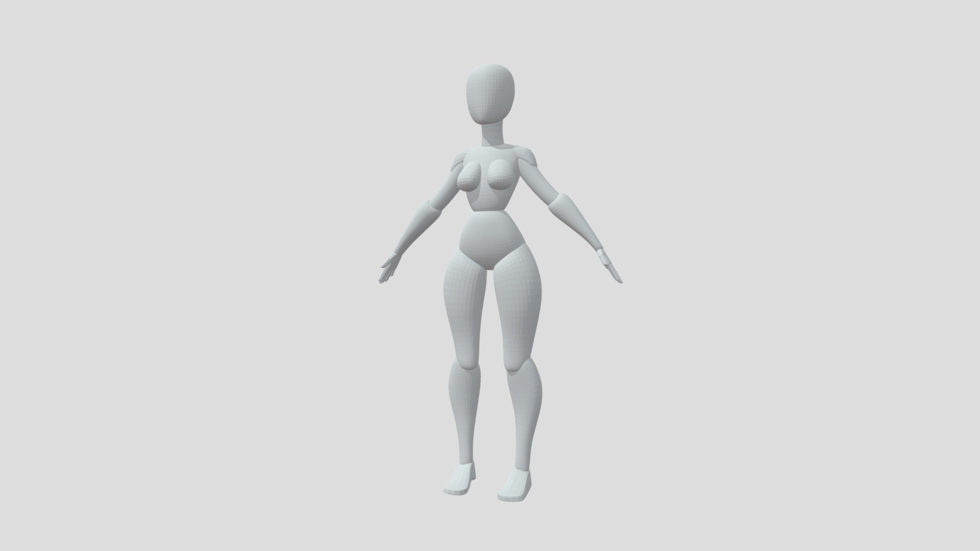 Stylized female body base mesh — Sketchfab embed 3D viewer