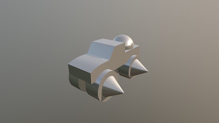 A low poly monster truck 3D Model