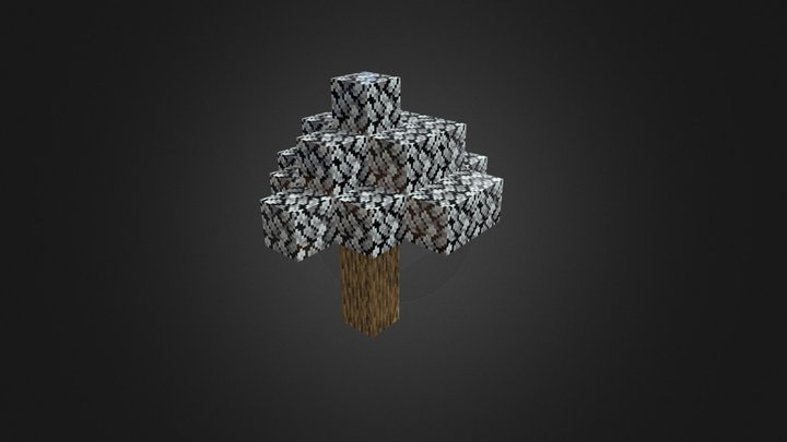 free minecraft oak tree 3D Model