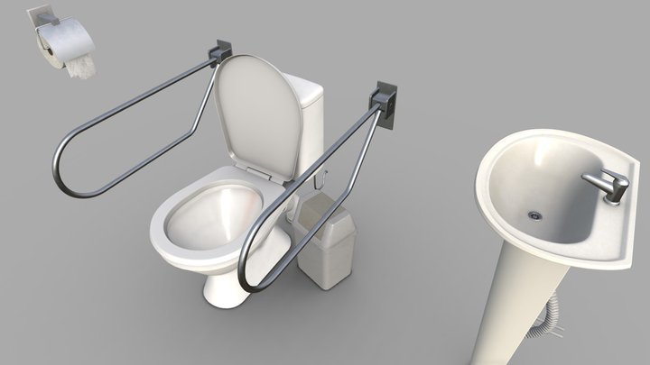 Hospital toilet 3D Model