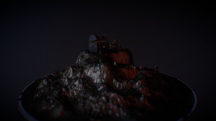 chest in a cave 3D Model