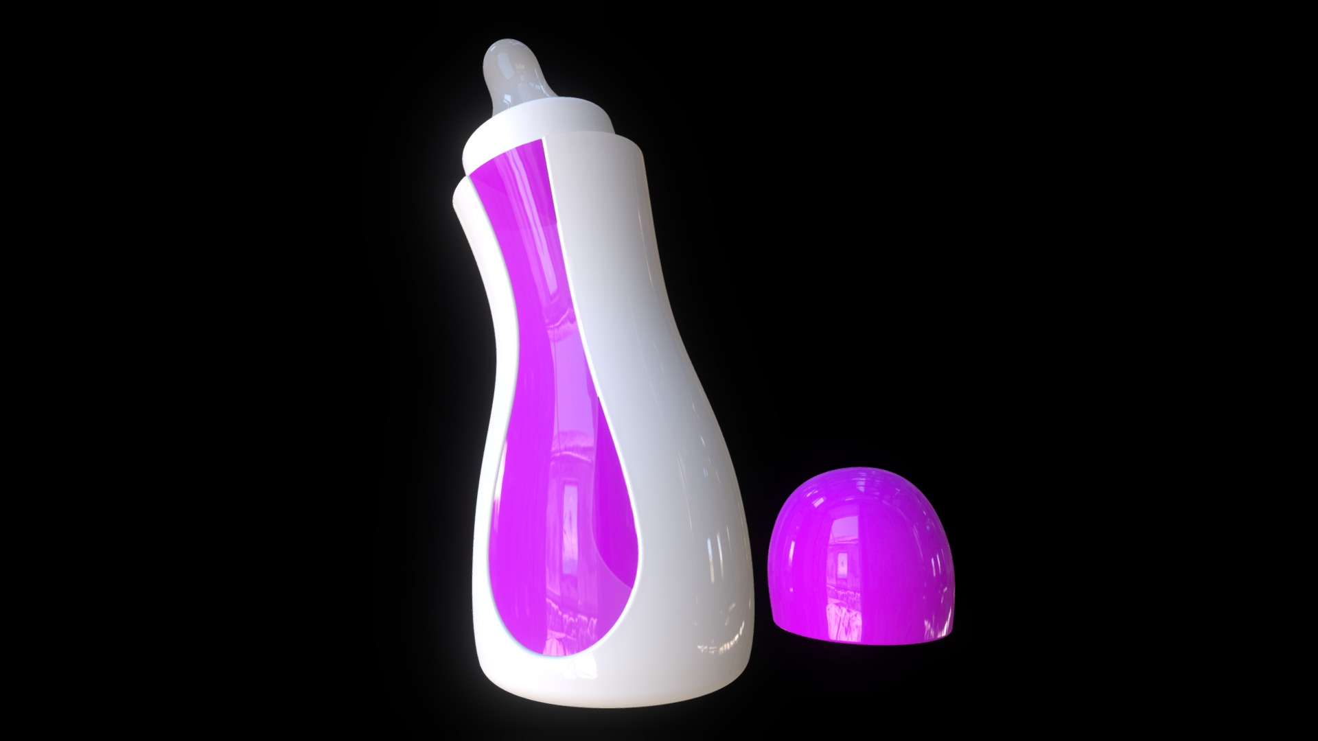 3D model MAMADERA - This is a 3D model of the MAMADERA. The 3D model is about a purple and white object.