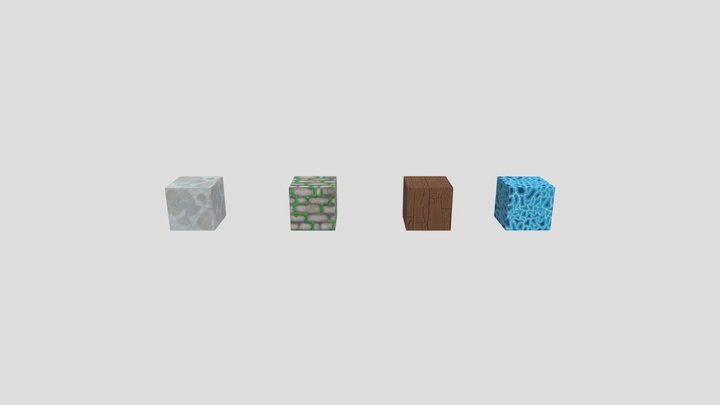 Cubes handpainted textures 3D Model