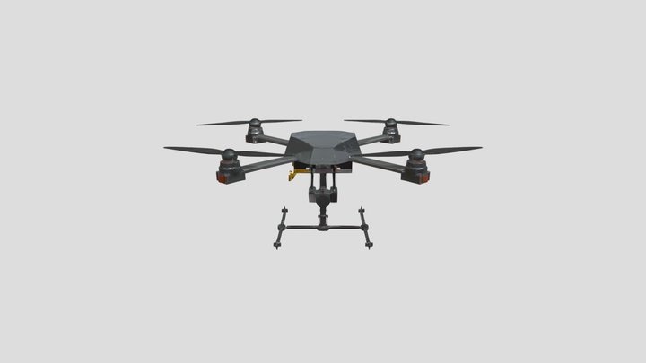 Quadcopter drone with propellers 3D Model