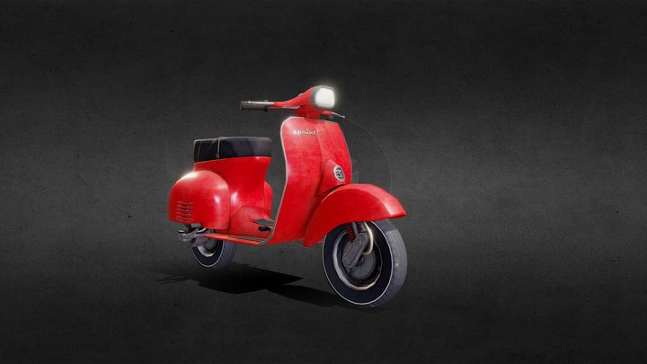 Retro Scooter Model 3D Model