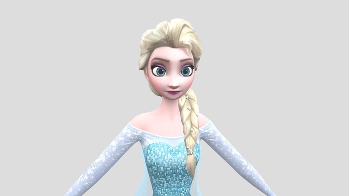 Elsa Free Fall Frozen (With Rig Included!) 3D Model
