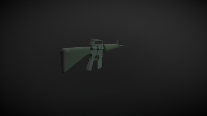 M16A1 Low poly by Med_Mercenary 3D Model