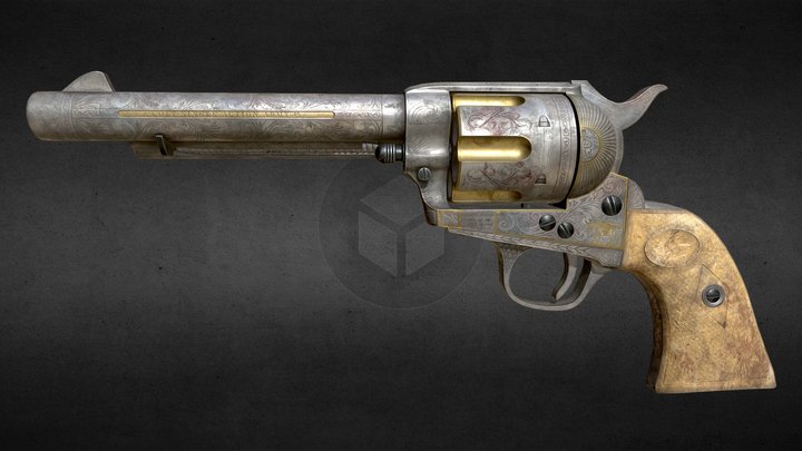 Engraved Revolver (Colt Single Action Army) 3D Model
