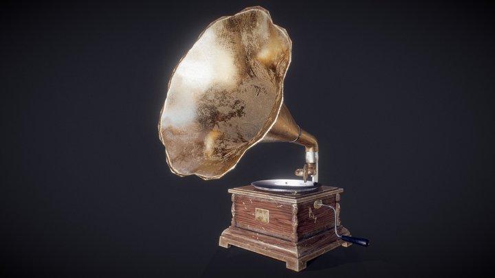Vintage Gramophone 3D Model