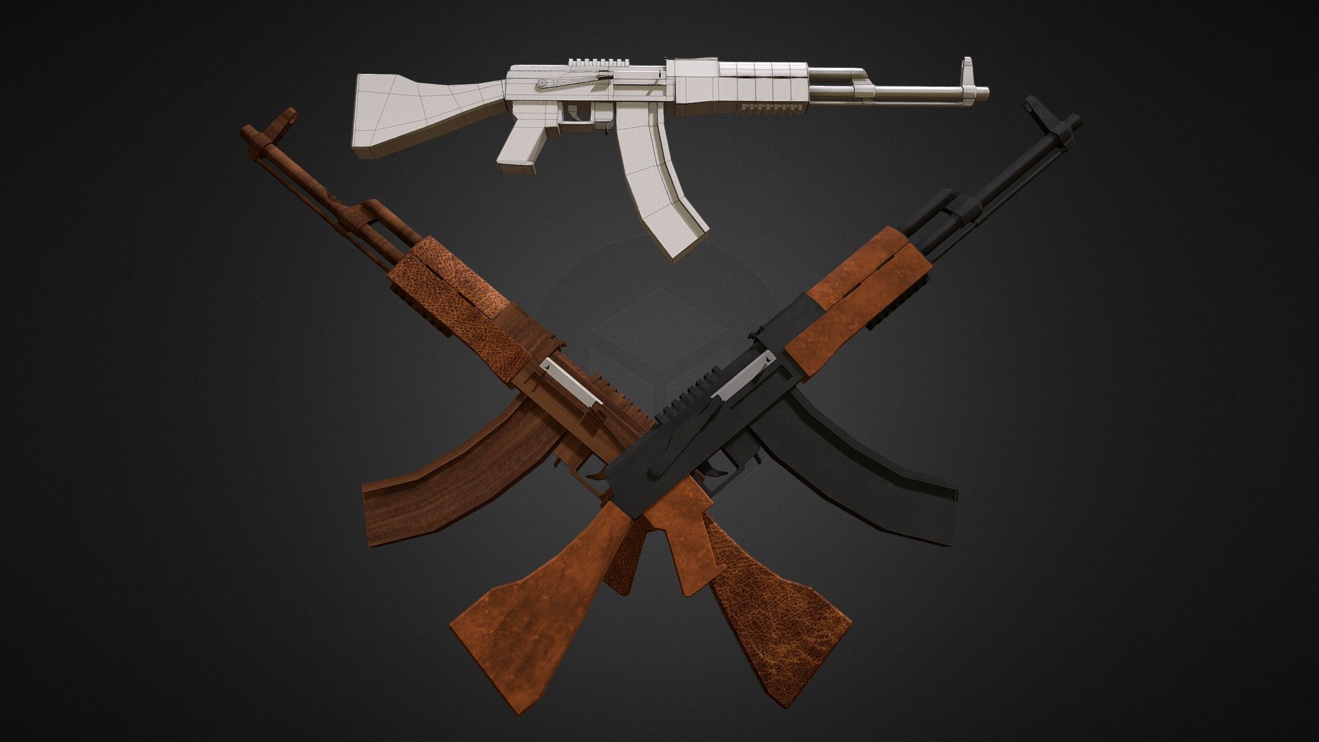 Lowpoly AK-47 - 3D model by Sierra (@3dsierra) [a750b1b] - Sketchfab