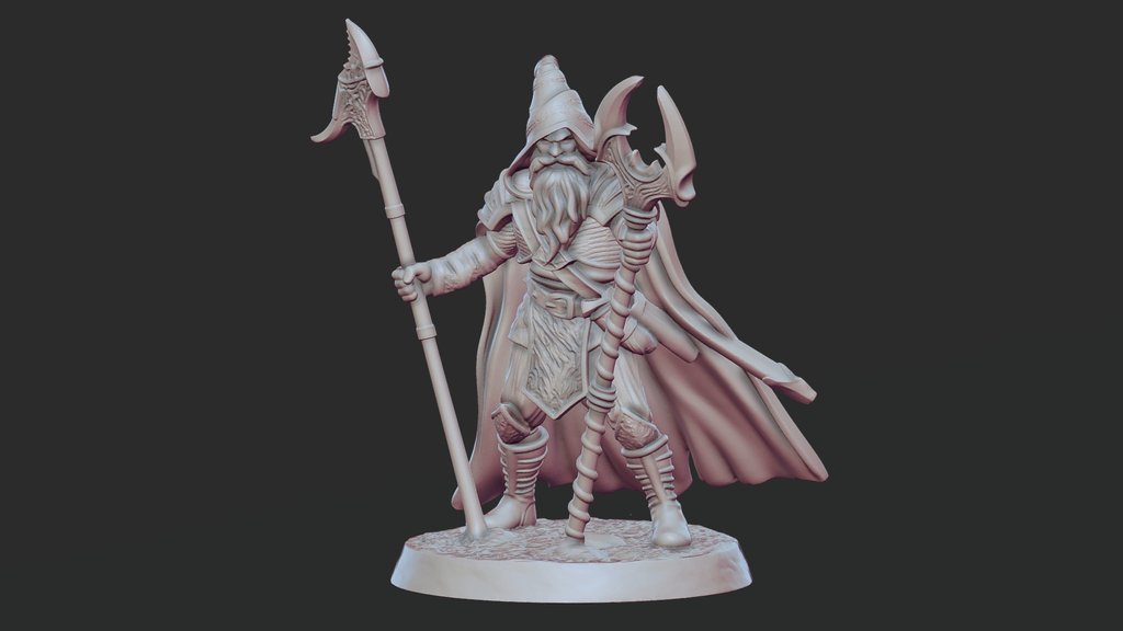 WIZARD SORCERER POSED D&D MINIATURE [MESHY 6]