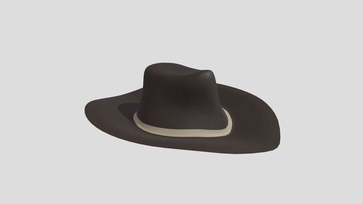 Low Poly Cartoon Cowboy Hat Free 3D Model