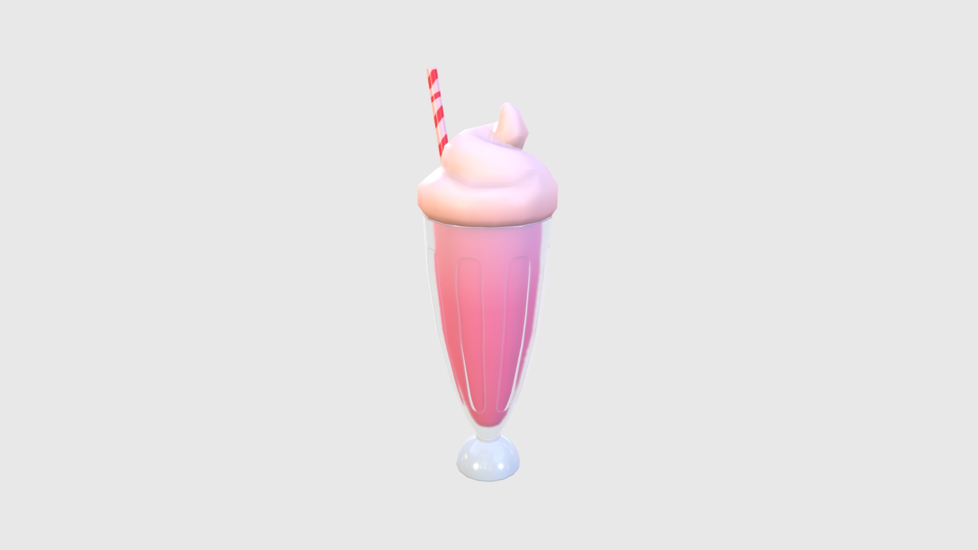 3D model Milkshake - This is a 3D model of the Milkshake. The 3D model is about a pink ice cream cone.