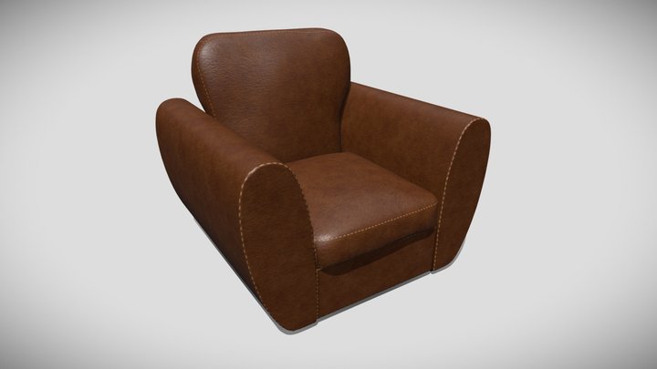Verona leather armchair 3D Model
