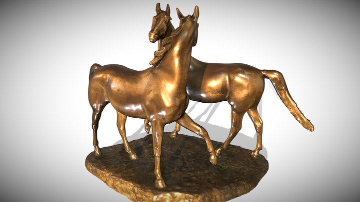 "Встреча". Две лошади | "A meeting". Two horses 3D Model