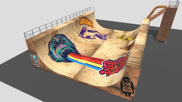Halfpipe_Sculpture_Texture 3D Model